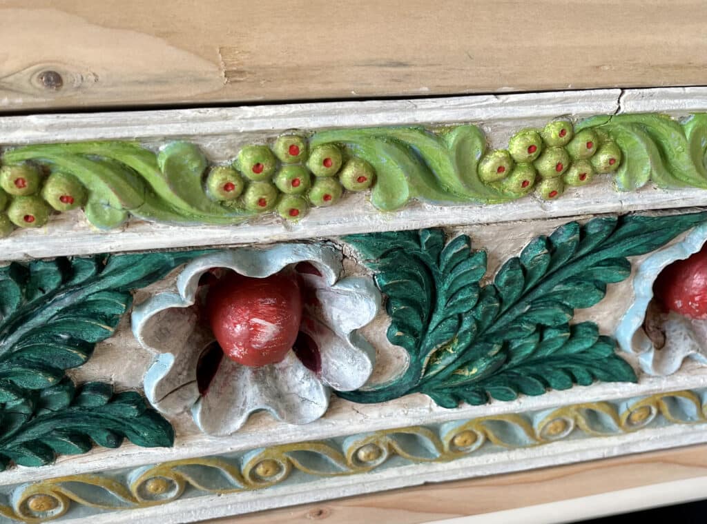 7 Close Up Of The Antique Mantel Painting (1)